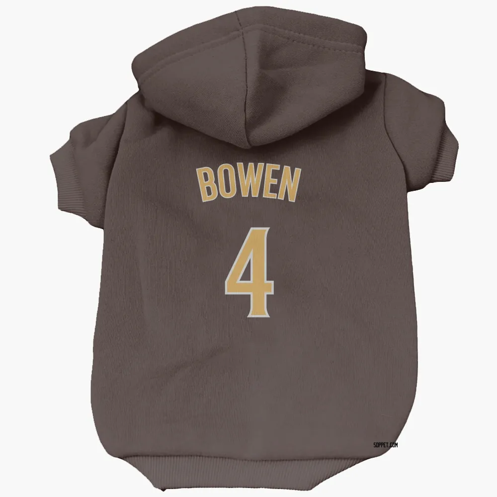 San Diego Padres Jase Bowen Brown Pet Hoodie for Dog & Cat