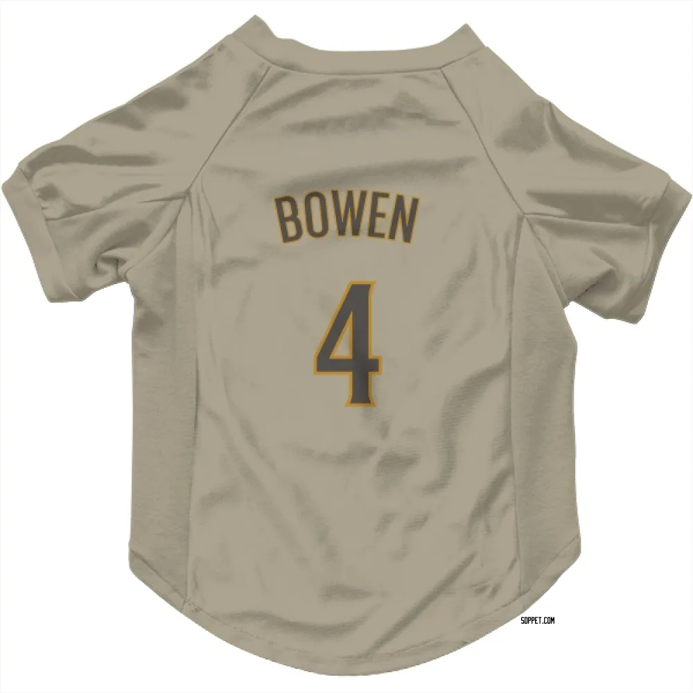 San Diego Padres Jase Bowen Tan Pet Jersey for Dog & Cat