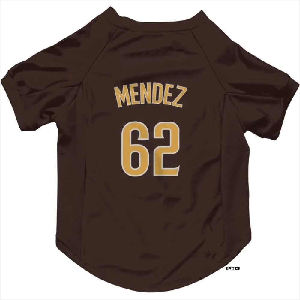 San Diego Padres Miguel Mendez Brown Pet Jersey for Dog & Cat