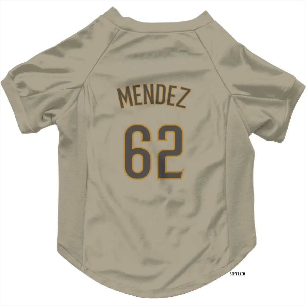 San Diego Padres Miguel Mendez Tan Pet Jersey for Dog & Cat